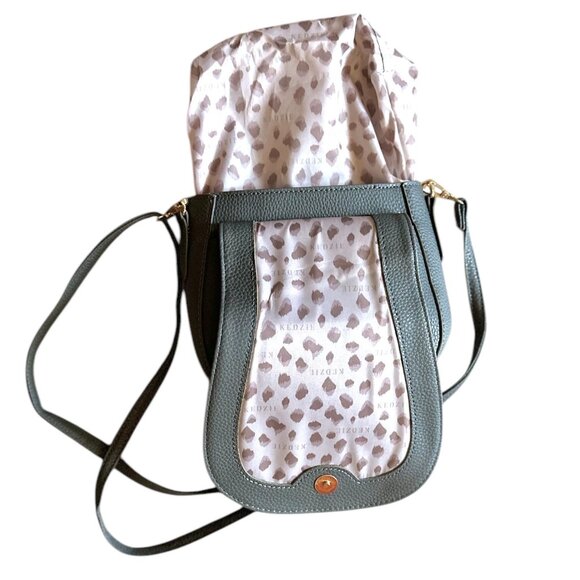 Kedzie - Camden Vegan Leather Mini Messenger Bag - Grey with Detachable Strap - Picture 5 of 5